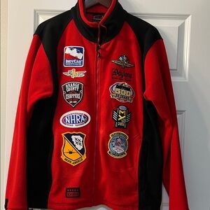 St. Clair Apparel Fleece Jacket with Racing Patches One of a Kind!